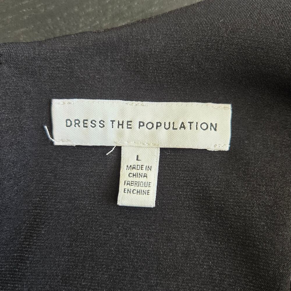 Dress The Population Women Sexy Sonia Sheath Dress Vamp Night Out Black Large - Picture 12 of 13
